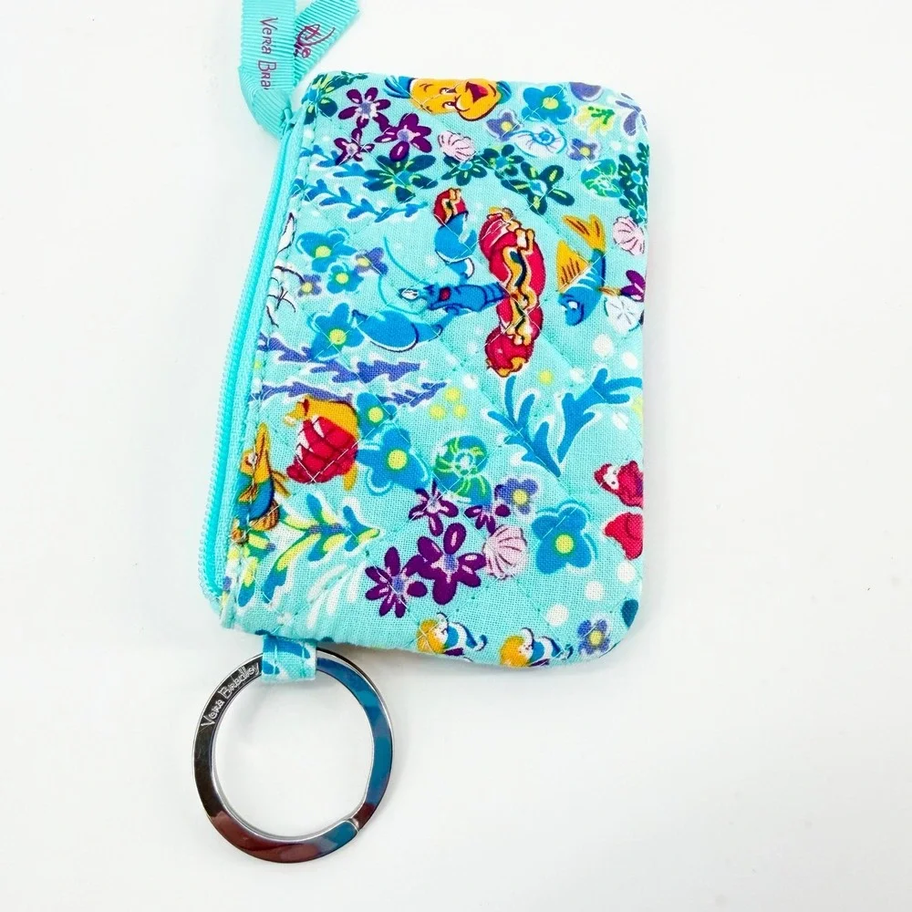 Vera Bradley Disney Little Mermaid Ariel Zip ID Case Wallet Retired EUC